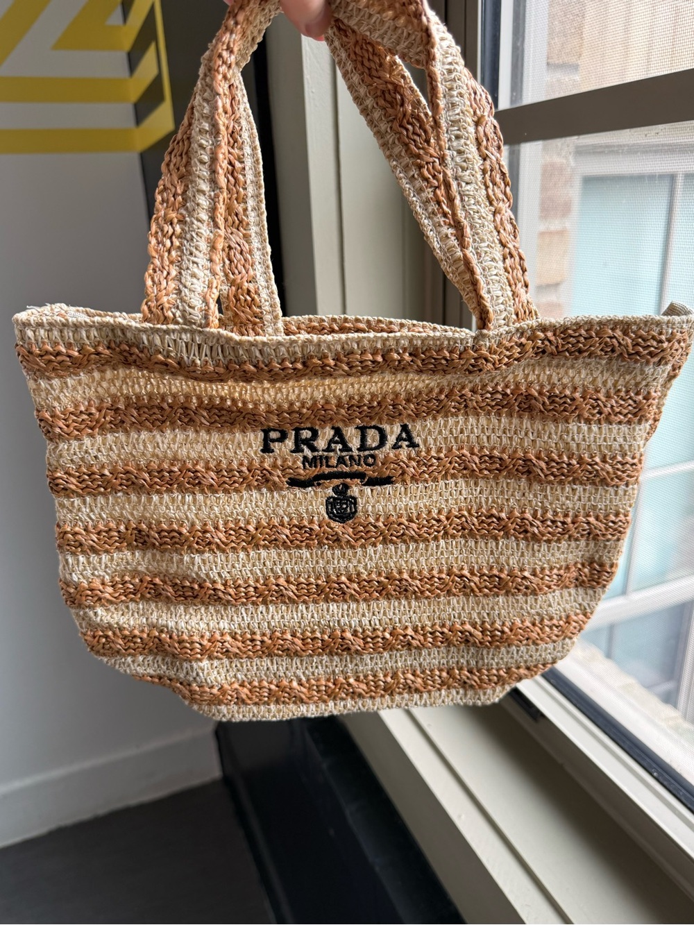 Prada L' HOMME GWP Straw Tote Bag With Box
